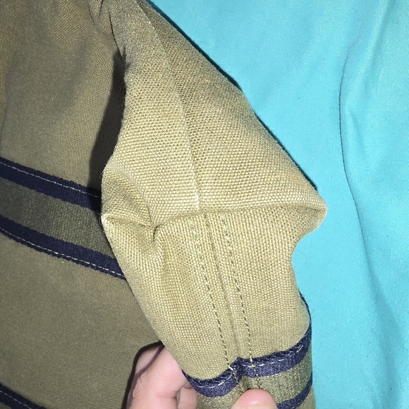 Hermes Tan and Blue Canvas Tote Bag - Picture 3 of 7